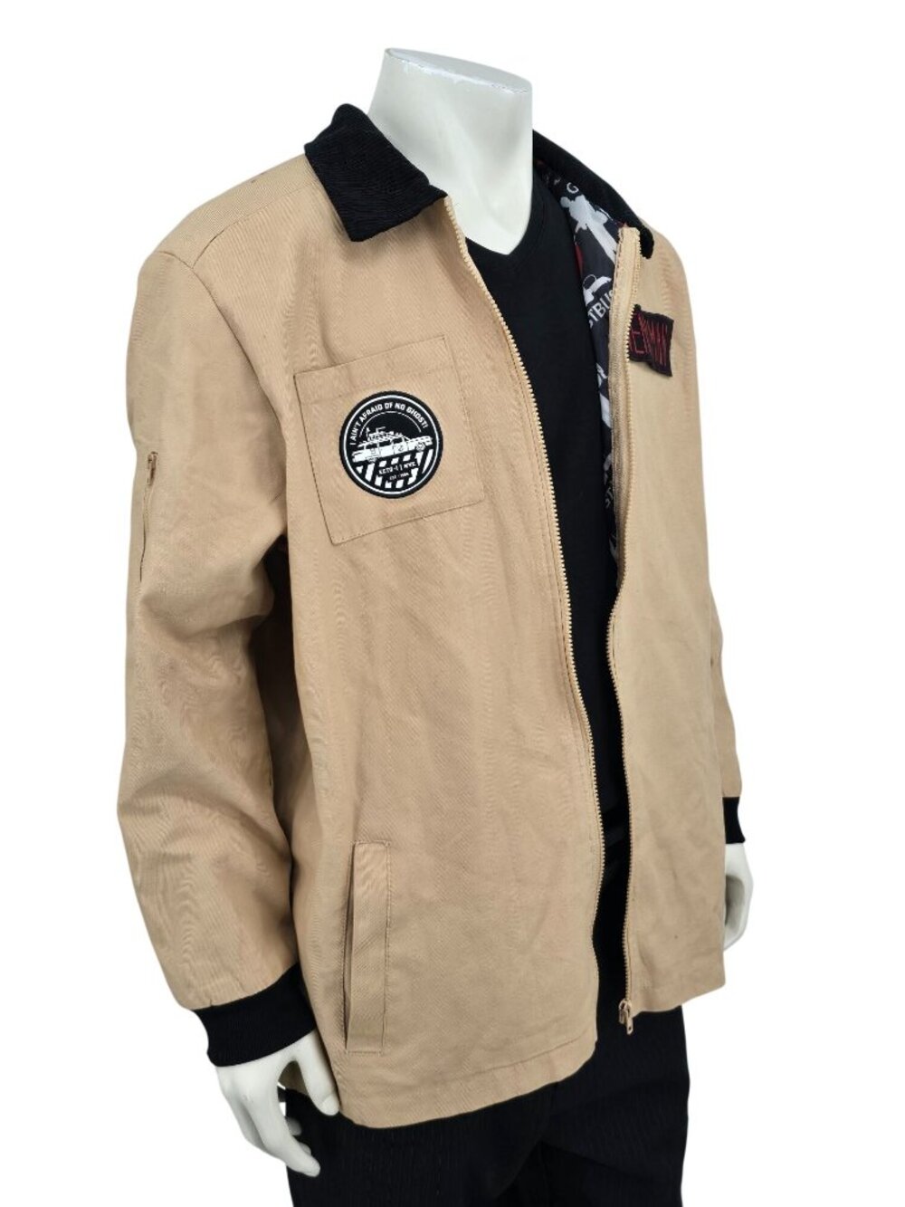 Ghostbusters Mens Tan Bomber Venkman Jacket, Men's XL
